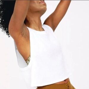 Aerie White tank top with cut out detail size medium